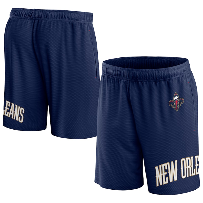 Men's New Orleans Pelicans Navy Free Throw Mesh Shorts